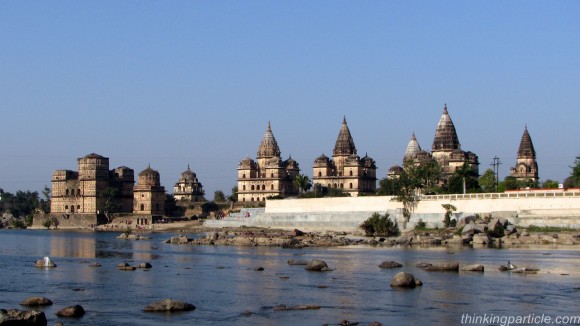 Group of Cenatophs on the bank of river Betwa Orchha