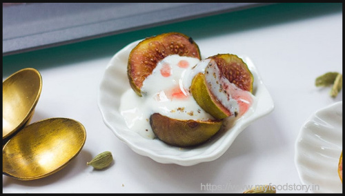 Roasted Figs With Cardamom Yogurt Recipe By Richa - BlogAdda Collective 
